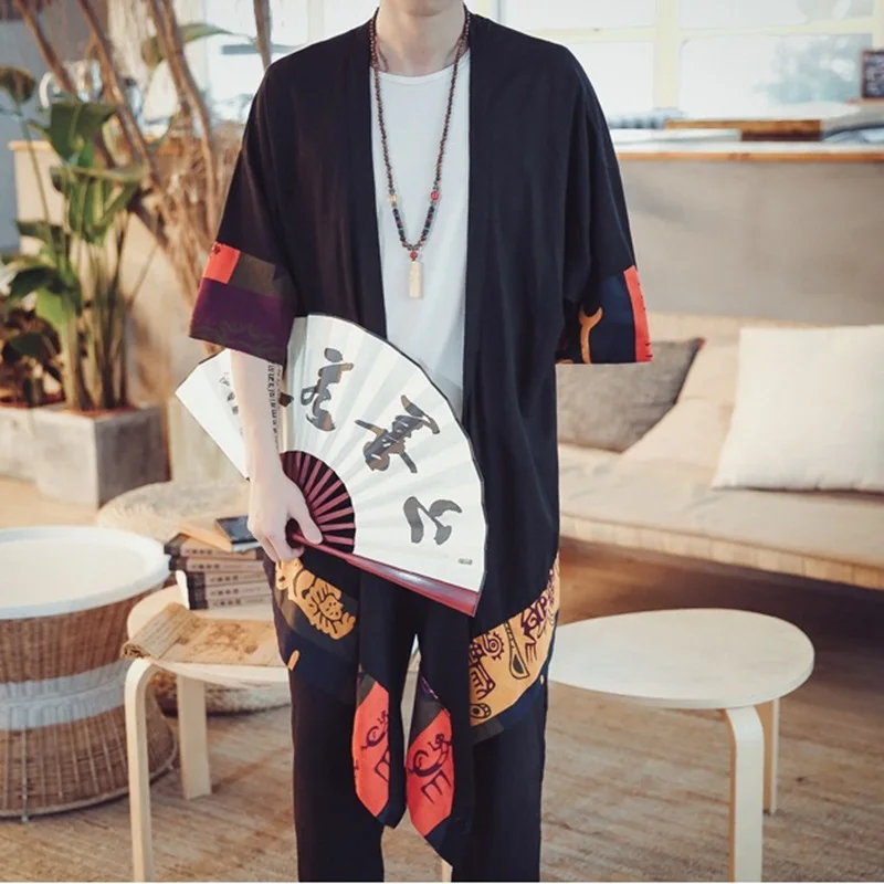 Japanese Kimono Japanese Kimono Cardigan Japanese Kimono Shirt Kimono Cardigan Men Haori Yukata Male Samurai Costume Clothing Kimono Jacket Mens Shirt Yukata Haori Jacket