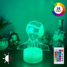 

Japanese Manga Attack on Titan Levi Anime LED Acrylic Lamp Night Lights With Remote Control For Child Bedroom Decor Desk