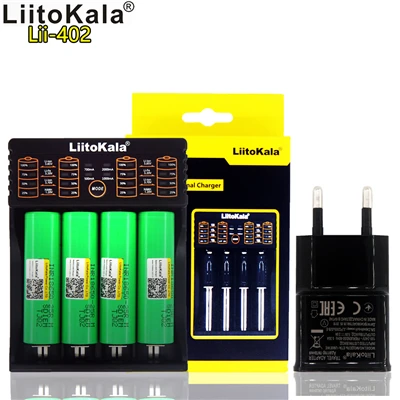 Bundle 4 Liitokala 18650 литий-ионный аккумулятор 25R 3,7 V перезаряжаемая батарея INR18650 2500mAh lii-402 Многофункциональный четырехслотовый комплект зарядного устройства - Цвет: Bundle 4