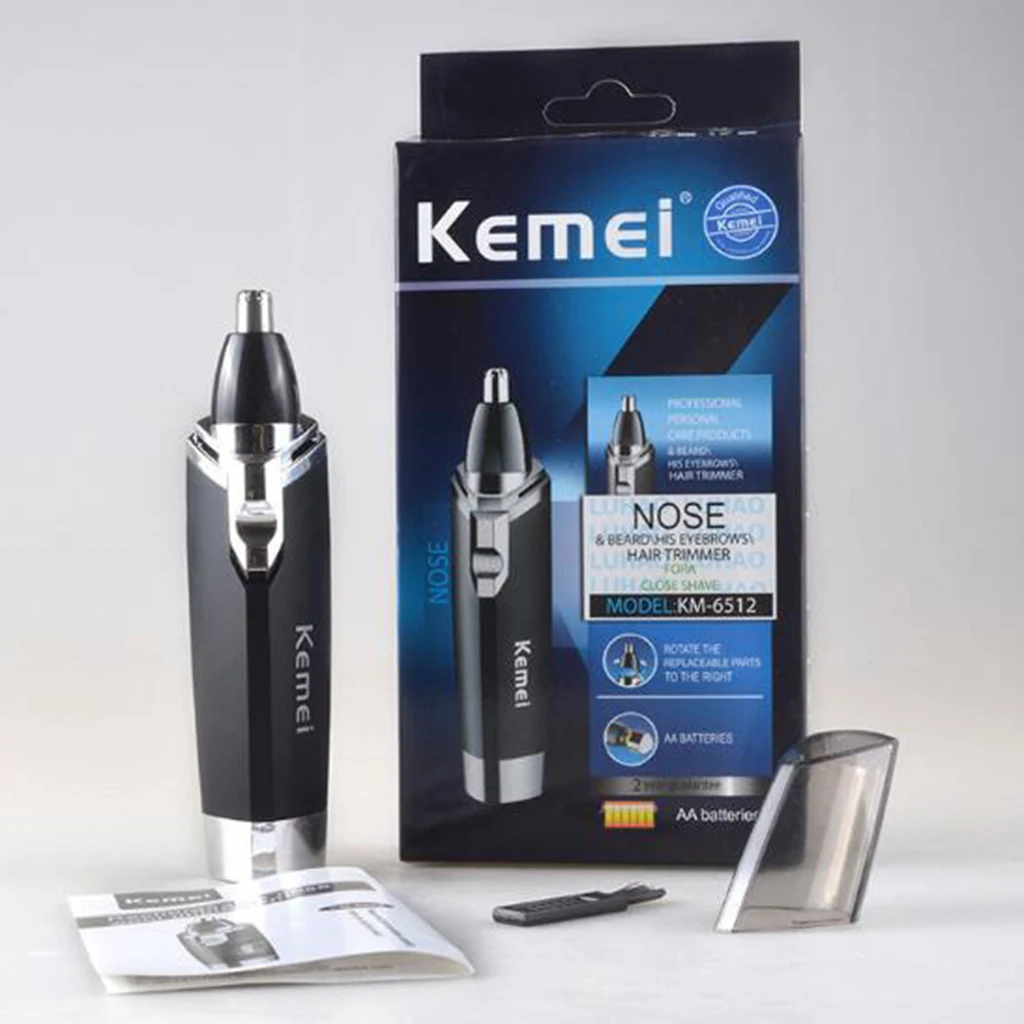 KEMEI Portable Mens Nasal Nose Hair Trimmer Clipper Rinse Clean KM-6512 Nasal Shaver Hair Removal Machine Travel Face Care Razor 3