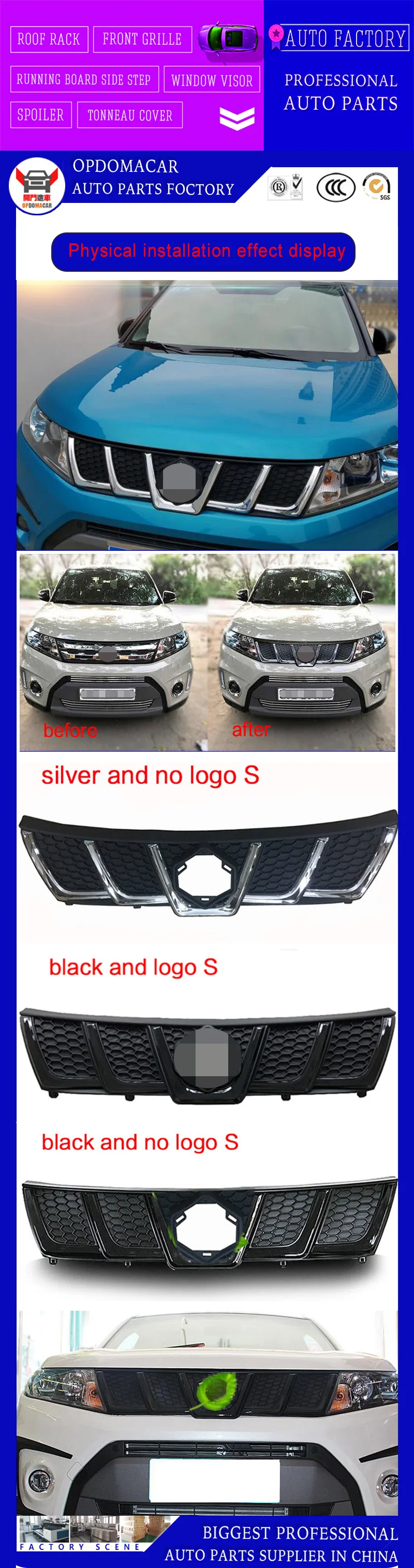 ABS abs Материал модификация Передняя решетка решетки гонки для Vitara vitara 16