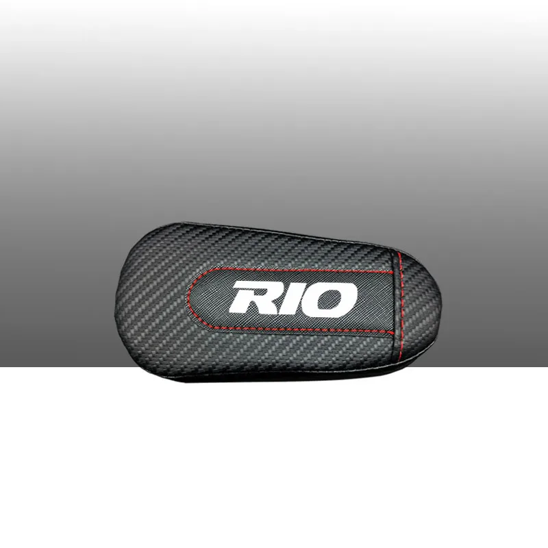 Для Kia Rio, 1 шт., углеродное волокно, кожа, авто подушка для ног, наколенник, Автомобильный Дверной рычаг, накладка, автомобильные аксессуары, защита для автомобиля