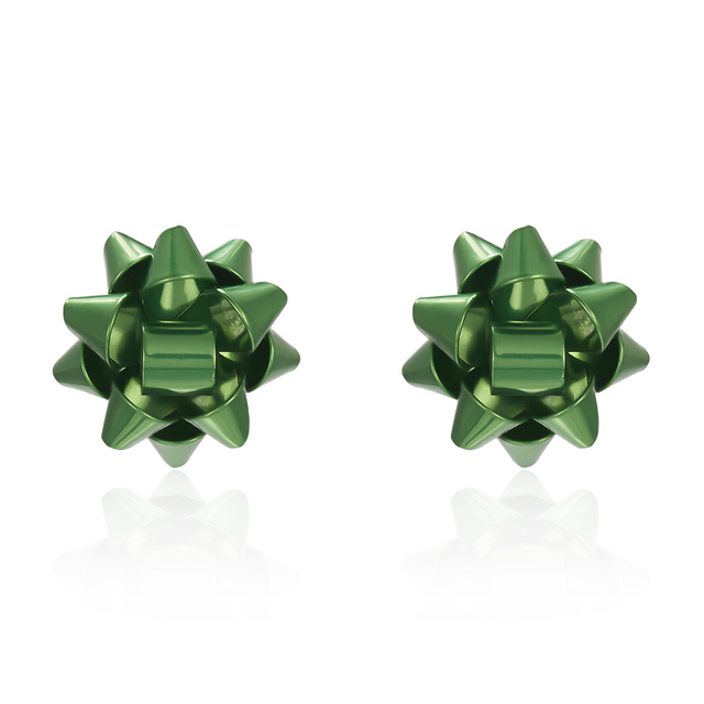 Christmas Stars Stud Earrings For Women Handmade Xmas Snowflakes Ribbons Round Earring Merry Christmas New Year Gifts