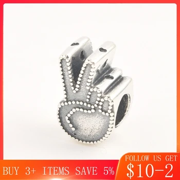 

CodeMonkey Hot Sale Peace Symbol 925 Silver Charm Victory Gesture Creative Personality Pendant For Women Making Jewelry CMS346