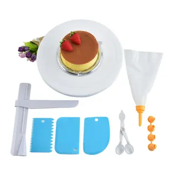 

8PCS Cake Turntable Set Pastry Tube Fondant Tool Kitchen Dessert Baking Pastry Tools Cake Decorating Kit Bake ware
