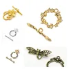 DoreenBeads Zinc Based Alloy Gold Color Toggle Clasps Flower Leaves Findings Handmade Bracelet Components Jewelry DIY, 2 Sets ► Photo 1/6