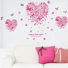 JM7289 60*90 мультфильм детей росписи сердце бабочка творческий DIY экологически чистые настенные наклейки