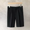 Summer Loose Male Shorts 2023 Korean Solid Shorts Men Fashion Business Office Mid-rise Button Straight Casual Five Points Pants 5