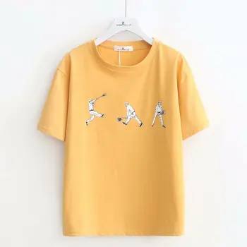 

2020 T-Shirt Women Short Sleeves Shirt 100% Cotton Awesome Femme Summer Top