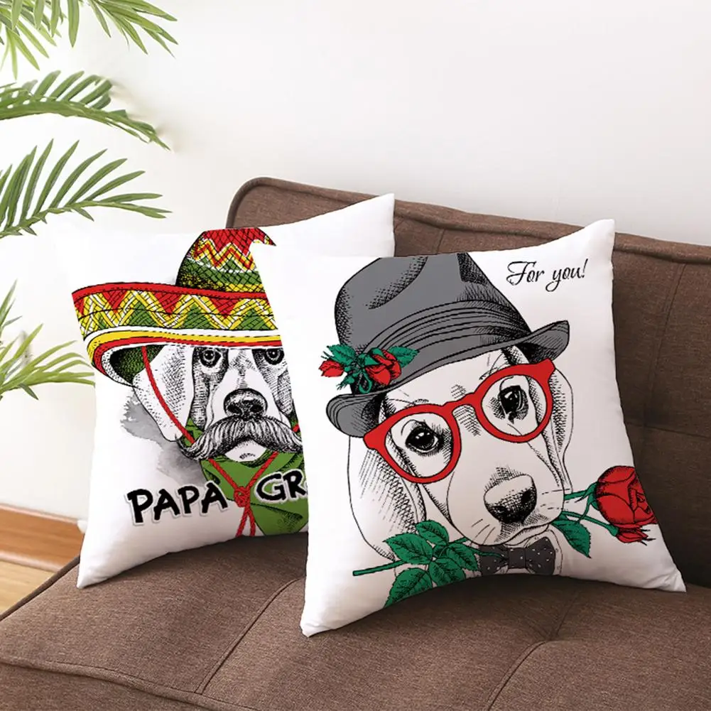 Горячая продажа мультфильм кошка собака животное подушка с перьями Чехол