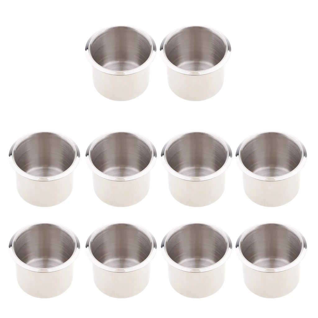10 Pcs Universal Marine Boat Cup Holder 68x55mm Stainless Steel Drop In Drink Water Holder For RV Yacht Camper Trailer Motorhome 10 Pcs Universal Marine Boat Cup Holder 68x55mm Stainless Steel Drop In Drink Water Holder For RV Yacht Camper Trailer Motorhome