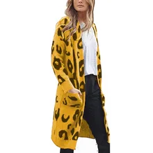 

Women Cardigan Sweaters Long Cardigan New Leopard Print Knitwear Oversized Cardigan Harajuku Sweater Knitted Sweters For Women