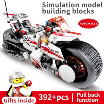 

392PCS Racing Car Building Blocks Mountain Motor Toys Motorcycle Model Boy Motorbike Educational Block Snowmobile Bricks 701500