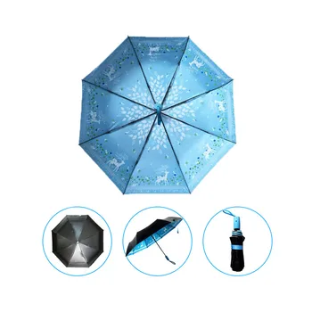 

High Quality Automatic Umbrella Rain Women Three-folding Umbrella Windproof Fashion Printing Umbrellas Female Waterproof Parasol