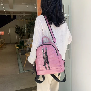 

2019 new shoulder bag female Korean fashion wild soft leather female bag multi-purpose ladies travel small backpack