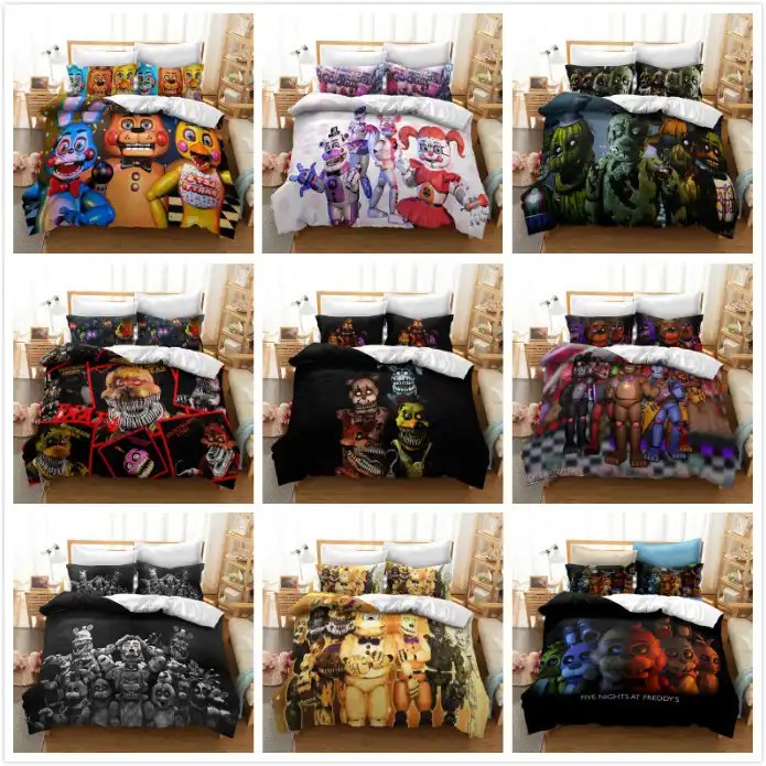 3d Five Nights At Freddy S Cartoon Bedding Set Duvet Covers Pillowcases Toy Bear Comforter Bedding Sets Bedclothes Bed Linen Bedding Sets Aliexpress