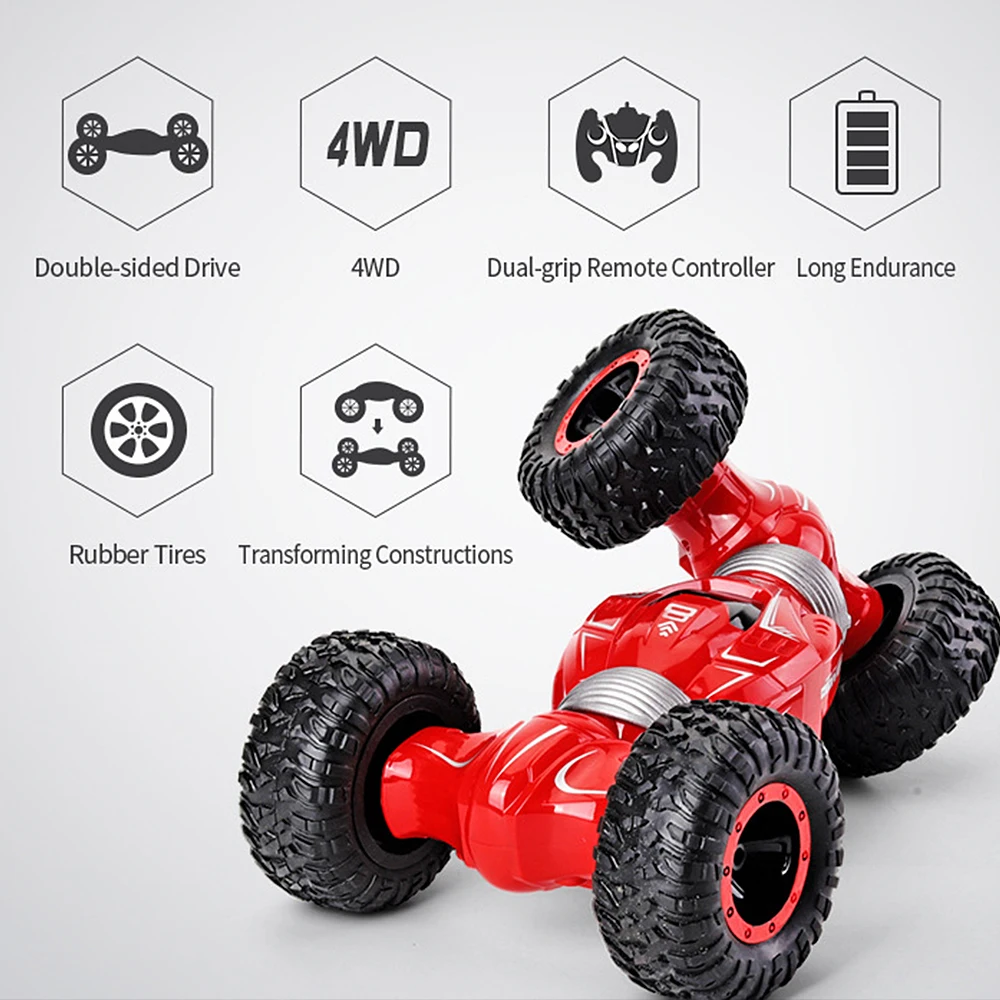 SHUJIN 2,4 ГГц радио управление высокая скорость 4WD скалолазание Багги игрушка RC Функция Двусторонняя барабанная деформация трюк автомобиль детская игрушка