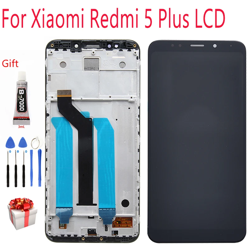 Дисплей для Xiaomi Redmi 5 Plus lcd дисплей с рамкой сенсорный экран дисплей на для Redmi 5 Plus lcd 5,99 дюймов 2160*1080 дисплей