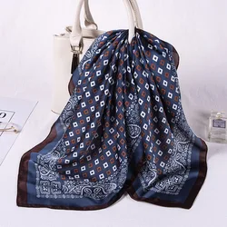 2021 Brand Women's Silk Scarf Fashion Square Small Neck Head Scarves for Ladies Handkerchief Hair Band Bandana Foulard Femme