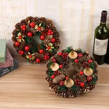 27 см Рождественский венок искусственный, созданный вручную, гирлянда на дверь, подвесные декоративные принадлежности, вечерние, для торгового центра, Новогодний венок