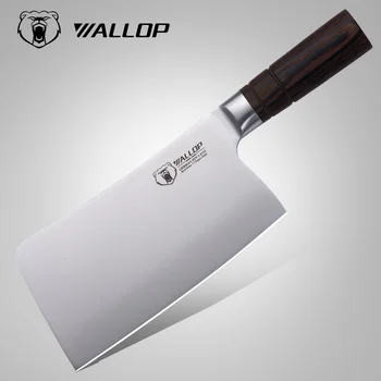 

Wallop Chopper knife - German HC Stainless Steel Chinese Bone Meat Cleaver Butcher Kitchen Knife - Ergonomic Wooden Handle - 7''