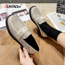 

New Ladies Leather Shoes Number Platform High Quality Women Oxford Casual Flats Fashion Vulcanize Mujer Zapatos Size 35-40