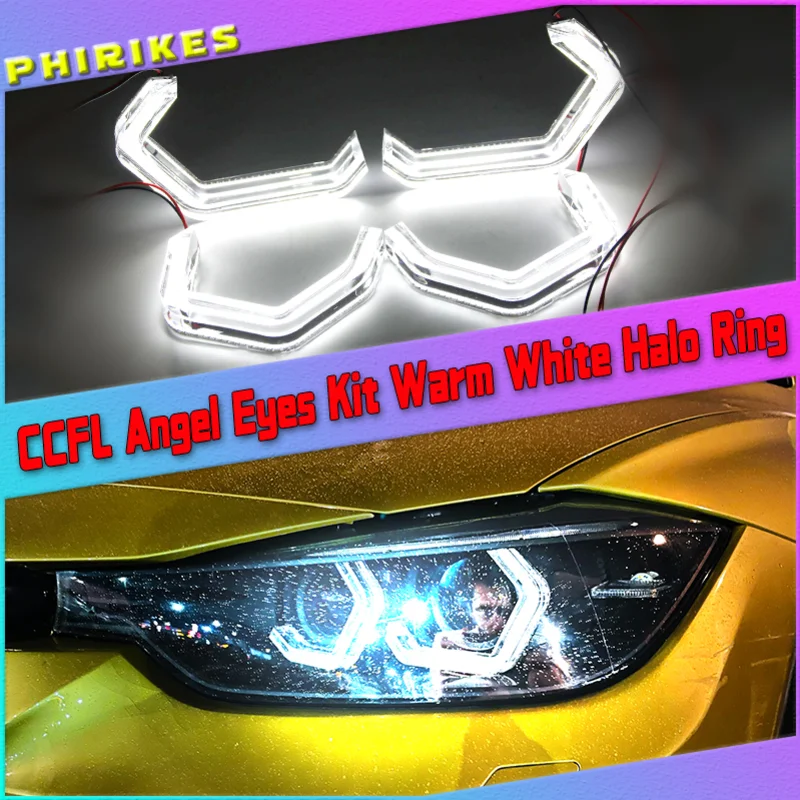 

LED Angel Eyes M4 Style Iconic For BMW 2 3 4 Series F30 F31 F32 F34 E90 E60 F10 F80 F82 F83 Xenon/Halogen Lens Headlight DTM DRL