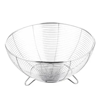 

Fruit Basket Container Bowl Stainless Steel Wire Kitchen Drain Rack Vegetable