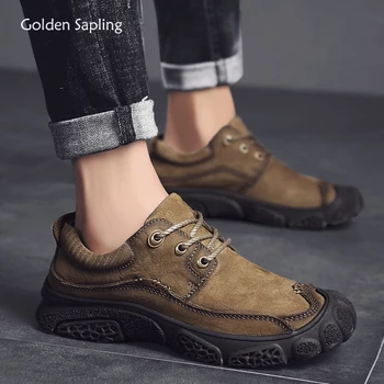 

Golden Sapling Retro Tactical Shoes Men Breathable Genuine Leather Outdoor Trekking Men's Sneakers Camping Mountain Hiking Shoes