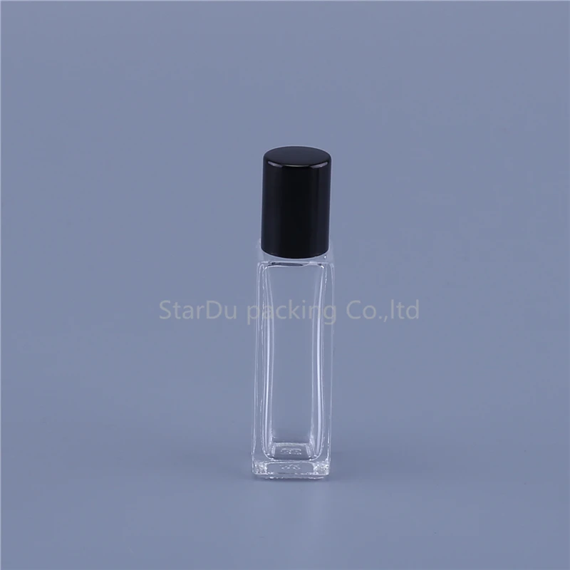10ml Blcak Горячая Распродажа; 5 мл 10 мл квадратная Стекло косметическая бутылка Портативный, Накручивающийся депилятор Бутылки бутылка эфирного масла контейнер с Сталь роликом мяча - Цвет: 10ml Blcak