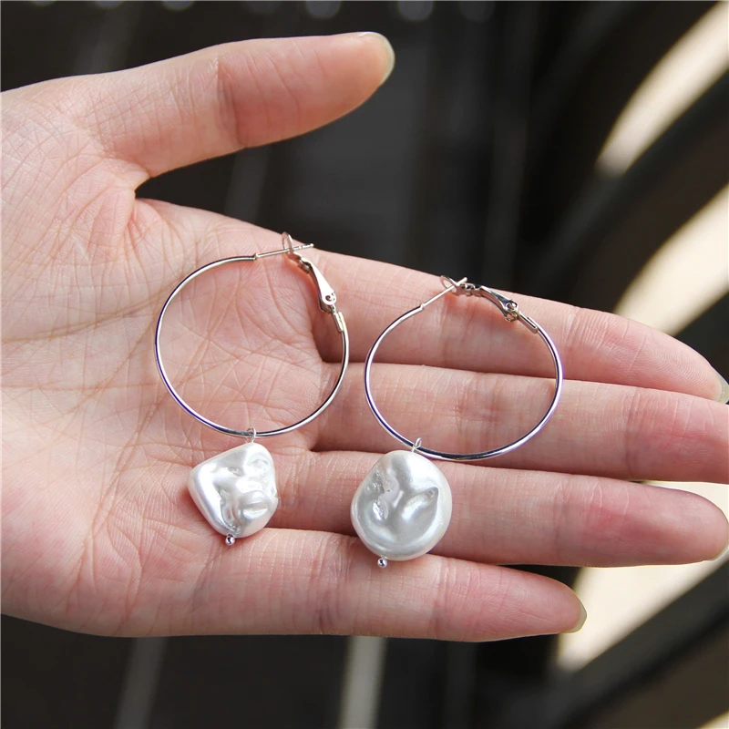 Модные жемчужные серьги подвески с натуральным камнем винтажные жемчужными