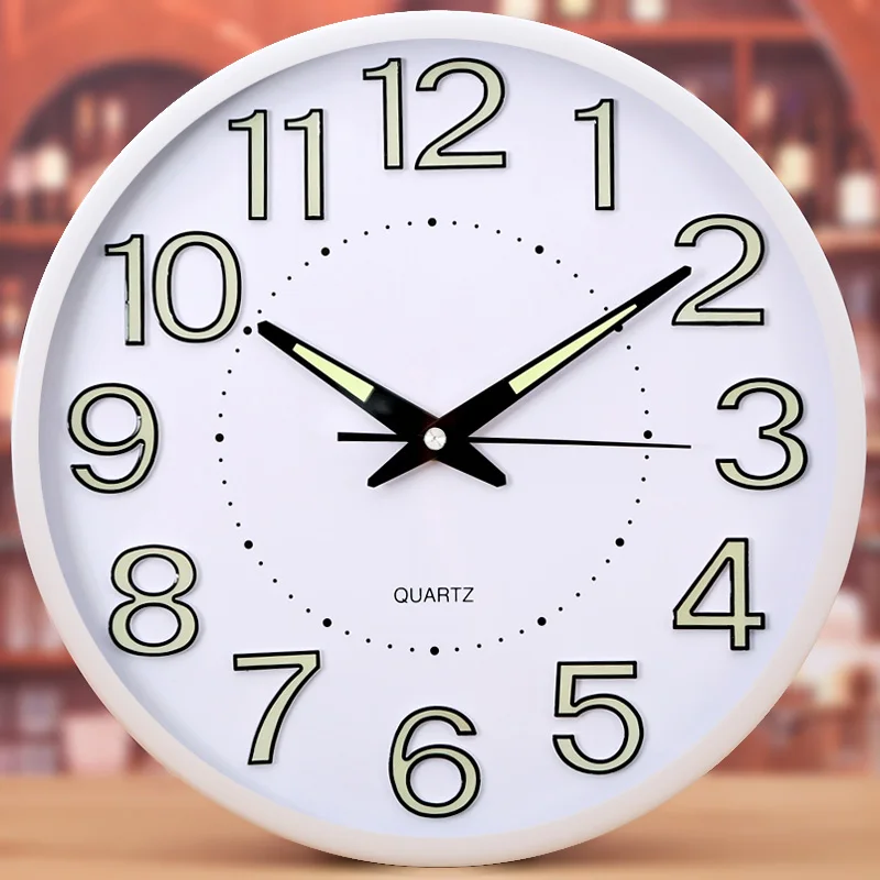 Silent Creative Wall Clock Living Room Luminous Home Modern Bedroom Wall Clock Quartz Modern Design Wall Watch Decorative W6 - Цвет: A