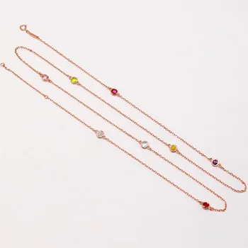 

2020 luxury Jewelry For Women 925 sterling silver candy colorful sweater long necklace for women as gift