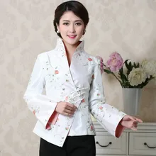Novedad moda ropa chaqueta China Vintage Oriental Mujer prendas de vestir exteriores Streetwear bordado estilo cuello superior Kimono Overcoa