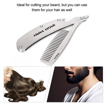 

Foldable Beard Comb Portable Travel Beard Shaping Brush Beard Styling Comb Facial Hair Trimmer for Jaw Line Cheek Neck Goatee