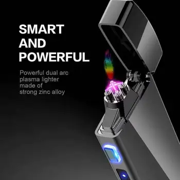 

Button luminous windproof USB charging lighter trend lighter private custom gifts for men