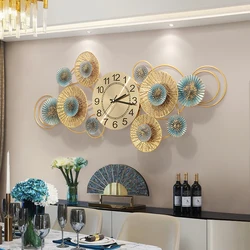 New Chinese Style Living Room Fashion Home Creative Clock Light Luxury Ginkgo Leaf Decoration Wall Clock Atmosphere Wall Watch