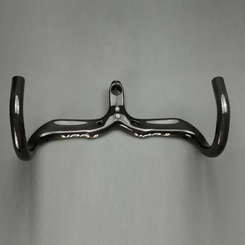 

5D Full Carbon Road Bicycle Handlebar Integrated Drop Bar 28.6mm Black Glossy Road Carbon Handlebars Drop Bar
