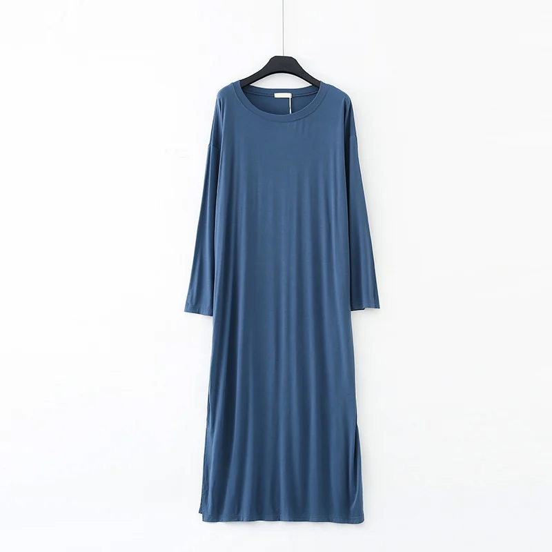 Женское ночное платье с длинными рукавами для беременных женщин, свободная ночная рубашка большого размера, Длинное ночное платье - Цвет: J