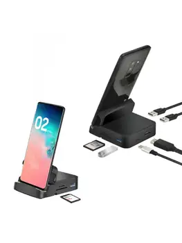 

8-in-1 Type C USB SD/TF Card Docking Station Cellphone Tablet Stand