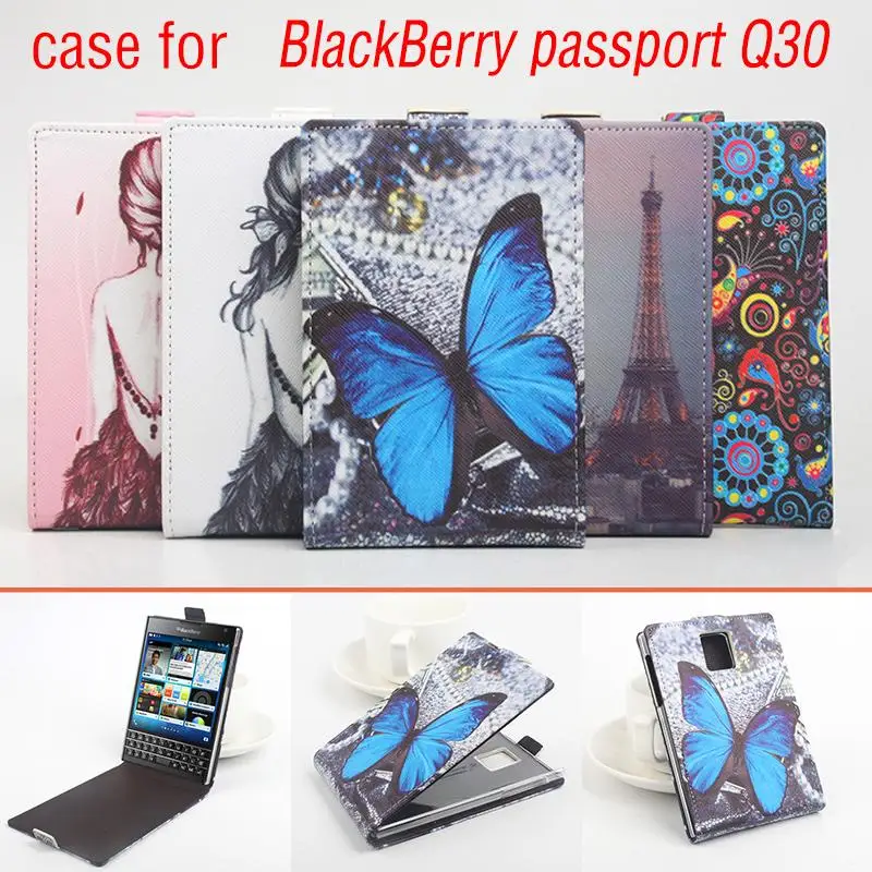 Модные кожаные чехлы для BlackBerry Passport Q30 бабочка цветок башня шаблон чехол телефона