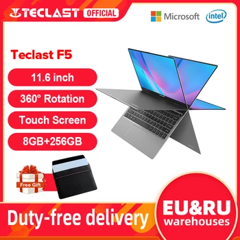 Teclast F5 11.6 inch Touch Screen Laptop 8GB DDR4 256GB SSD Windows 10 Notebook Intel N4100 1920x1080 IPS 360° Computer Type-C 1