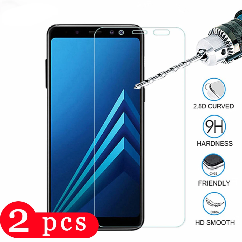 2 шт. закаленное стекло для samsung Galaxy A6 A7 A8 2018 A5 2017 защита экрана телефона защитная