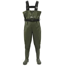 

8 Fans Fishing Chest Waders Hunting Bootfoot with Wading Belt Waterproof Insulated Lightweight Nylon and PVC Cleated Wading Boot