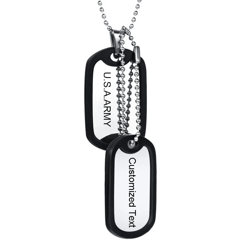 Necklaces Military-Soldier Pendant Personalized Jewelry Customized ID Men for Army Silencer