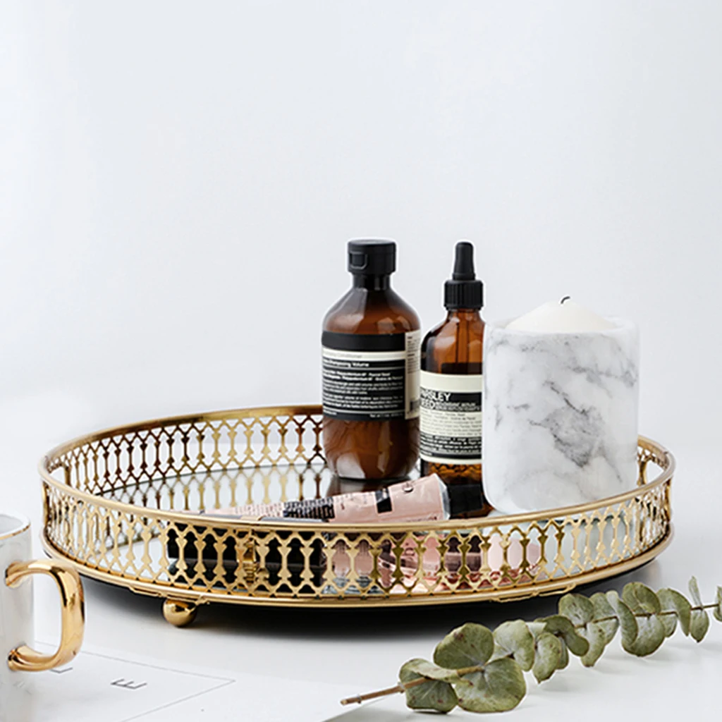 Wrought Iron Golden Plated Tray Pallet Holder Boxes f/ Holding Beads Snacks