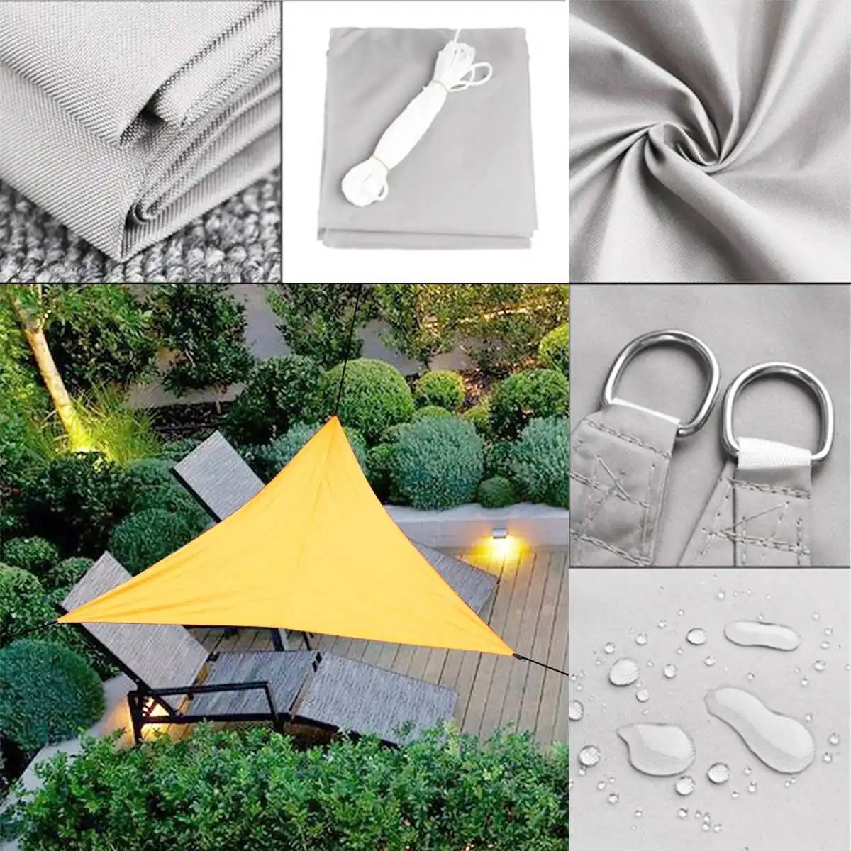 

Triangle Sun Shelter Awning Canopy Shelters Anti-UV Sun Shade Sail Waterproof Tent Tarp Portable Outdoor Camping Picnic Cloth