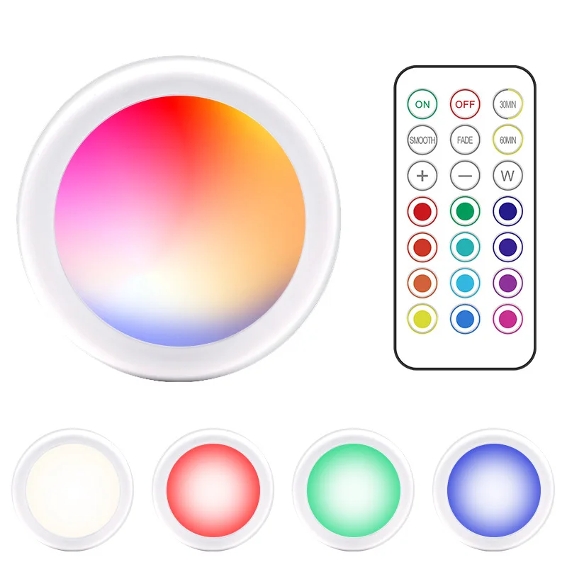 

NEW RGB Under Cabinet Light Super Brightness Touch Stepless Dimming LED Lighting Wireless Closet Light for Bedroom Wardrobe Lamp