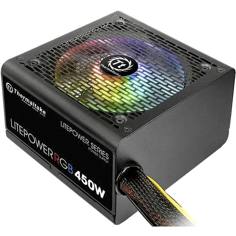 Блок питания Thermaltake ATX 450W Litepower RGB 450(24+4+4pin) APFC PPFC 120mm fan color LED 4xSATA