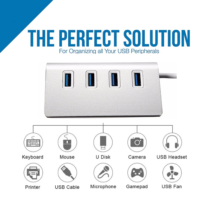 USB концентратор 3 0 multi 4 7 портов с адаптером питания для xiaomi macbook pro air компьютера ПК